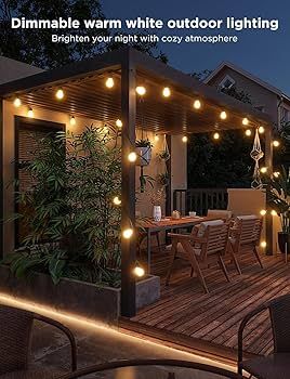 Govee Outdoor LED String Lights, 15m RGBIC WiFi Garden Lights Dimmable Warm White LED Bulbs, IP65 Waterproof Smart APP Control String Lights, Work with Alexa for Backyard, Party : Amazon.co.uk: Lighting Garden Lights Ideas, Backyard Party Lighting, Lights For Backyard, Festoon Lights Outdoor, Outdoor Flood Lights, Outdoor Led Strips, Led String Lights Outdoor, Solar String Lights Outdoor, Bulb String Lights