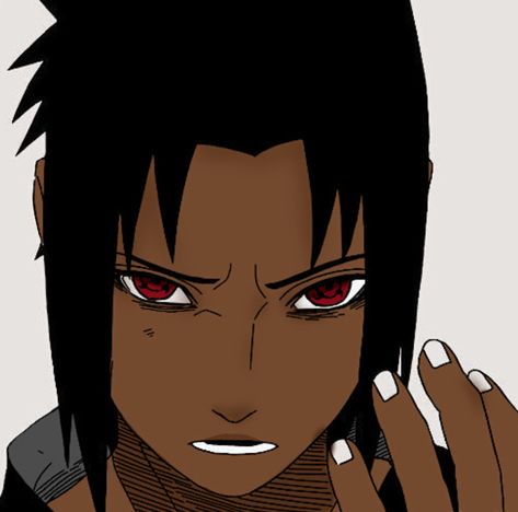 Black Sasuke, Sasuke Black, Icon Afro, Kemet Art, Black Naruto, Val Zod, Blasian Anime, Black Edits, Sasuke Naruto