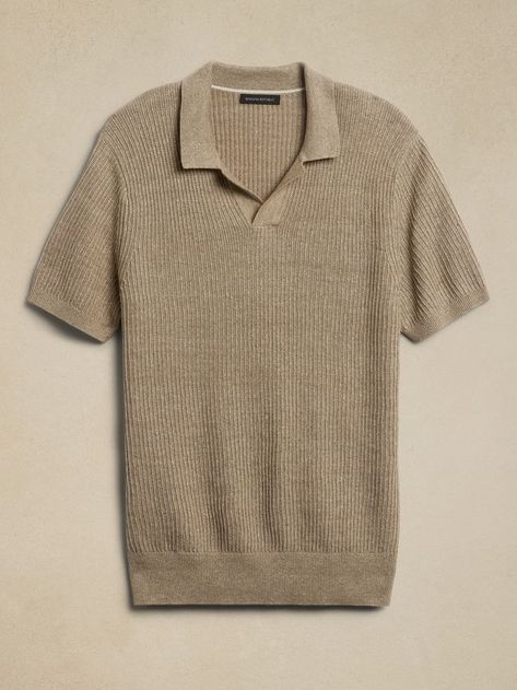 Theo Linen-Cotton Sweater Polo Male European Fashion Summer, Old Money Tshirt Men, Mango Menswear, Old Money Sweater, Old Money Dress, Italian Fashion Summer, Old Money Lifestyle, Steve Mcqueen Style, Stay Frosty