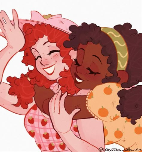 Strawberry Pfps Aesthetic, Strawberry Shortcake Art, Strawberry Shortcake And Orange Blossom, Strawberry Shortcake Fanart, Cottagecore Orange, Strawberry Pfp, Nostalgia Cartoon, Me N Who, Strawberry Shortcake Cartoon