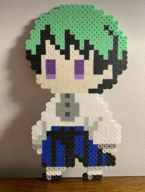 Shinobu Perler Beads, Anime Iron Beads, Anime Pixel, Art Pixel, Pearl Beads Pattern, Graph Crochet, Fuse Bead Patterns, Beaded Art, Pixel Drawing