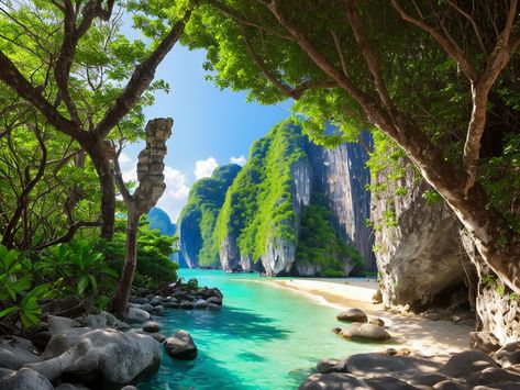 Discover Thailand's Beauty: Koh Phi Phi's Maya Bay Inspiring Landscapes, Maya Bay, Awe Inspiring, Thailand, Beauty