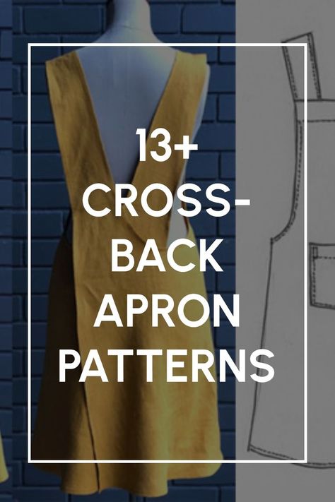 Make your own DIY apron using these sewing patterns! I found the best cross-back ('japanese') apron templates, including free printable PDF's. Aprons are a useful and easy sewing project idea for beginners who want to make clothes. Artist Apron Pattern Free, Wrap Around Apron Pattern Free, Tessuti Apron Free Pattern, Restaurant Aprons Uniform Ideas, French Apron Pattern Free, Work Apron Pattern Free, Japanese Apron Pattern Free Printable, Apron Patterns Free Easy, Plus Size Apron Pattern Free