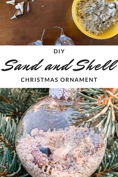 How To Make Seashell Ornaments, Diy Shell Ornaments Christmas, Seashell Ornaments Diy, Filled Ornaments, Family Christmas Crafts, Sand Dollar Craft, Beach Vacation Home, Sand Dollar Ornament, Room Parent