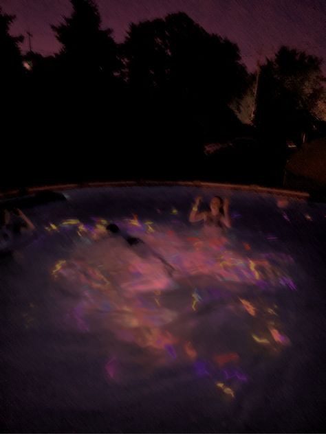 Glow Sticks In Pool, Glow Sticks, In The Pool, The Pool, Hot Tub, Pool, Collage, Outdoor Decor, Pins