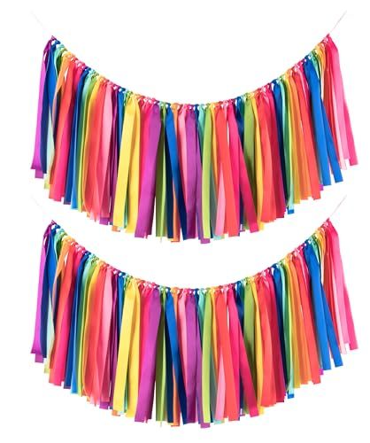 2 Packs Rainbow Ribbon Tassel Garland, Pre Assembled Colorful Garland Banner 40x14 Inch Banner Backdrop for Classroom Decor, Wall Window, Weddings, Baby Showers, and Birthdays Parties Colorful Garland, Ribbon Tassel, Rainbow Classroom, Rainbow Ribbon, Wall Window, Tassel Garland, Banner Backdrop, Classroom Decor, Event Planning