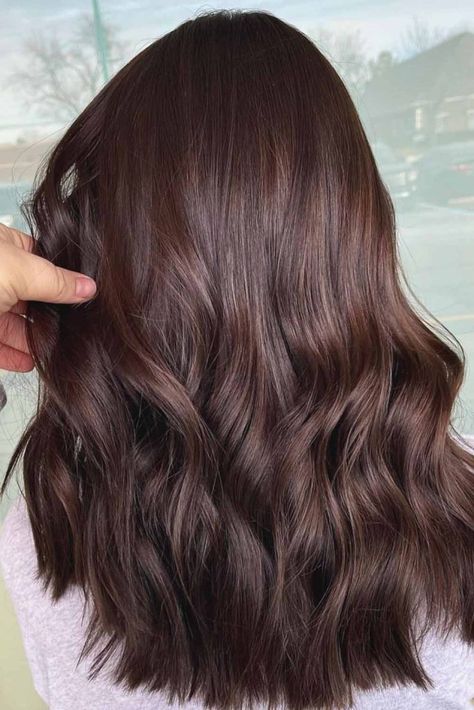 20 Winter Hair Color Ideas Winter Dyed Hair, Brown Hair Purple Undertone, All Over Brunette Hair Color, Hair Color Ideas For Brunettes For Winter, Winter Hair Color Ideas For Brunettes, Winter Brunette Hair Color, Winter Brown Hair Color, Winter Brunette, January Hair Color Ideas