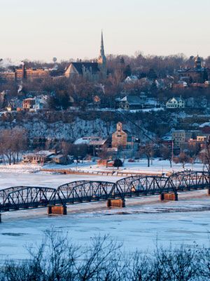 Stillwater, MN in winter - frozen St Croix River.--streets were home where my roots were grown-- Stillwater Minnesota, Belly Dancing Classes, Minnesota Home, Midwest Living, St. Croix, Weekend Escape, St Croix, A Bridge, St Paul