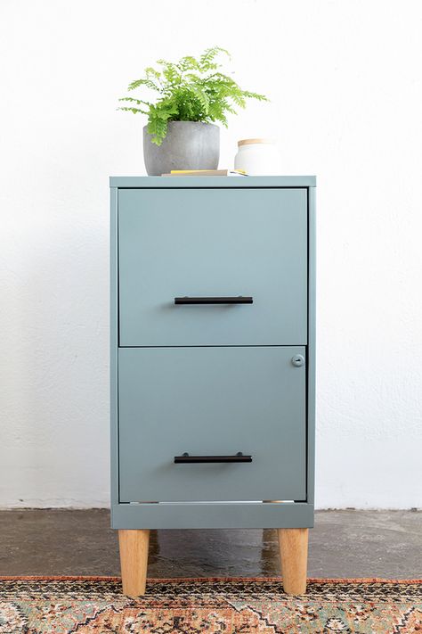 How to Paint a Filing Cabinet Tutorial | Hunker Diy Filing Cabinet, Filing Cabinet Makeover, Diy Furniture Makeover Projects, Easy Furniture Makeover, File Cabinet Makeover, Diy Furniture Makeover Ideas, Build Furniture, Metal Filing Cabinet, Therapy Office