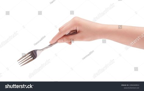 Female Hand Holding Silver Stainless Fork Stock Photo 2350340913 | Shutterstock Hand Holding Fork Reference, Holding Objects Reference, Holding Fork Reference, Hand Holding Fork, Fork Drawing, Anatomy Drawing, Hand Holding, Reference Photos, Art Reference Photos