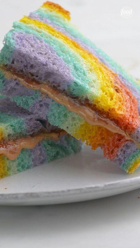 Rainbow French Toast, Making A Sandwich, Rainbow Bread, Rainbow Stuff, Braised Brisket, Brioche Bread, How To Make Sandwich, Pretzels, Food Network