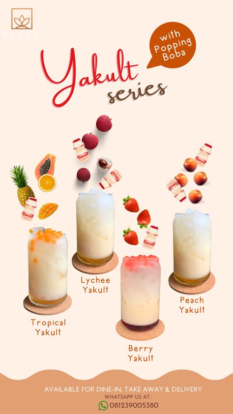 Yakult Drink Recipe, Menu Cafeteria, Yakult Drink, Lemon Photography, Korean Drinks, Korean Coffee, Iced Drinks Recipes, Drinks Recipe, Coffee Shop Menu