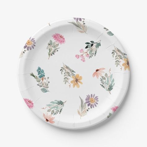 Wildflower Paper Plates, Wildflower First Birthday Girl Decorations, Wildflower 1st Birthday Party Theme, Wildflower Birthday Party Favors, Garden Themed First Birthday, Wildflower 3rd Birthday Party, Wildflower Themed First Birthday, Wildflower 2nd Birthday Party, Wildflower Wild One Birthday