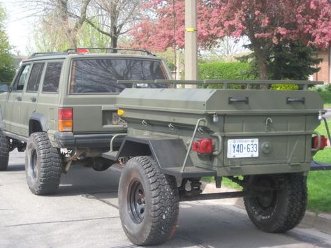 Jeep Camping Trailer, M416 Trailer, Camping Jeep, Jeep Xj Mods, Jeep Trailer, Expedition Trailer, Cj Jeep, Off Road Camper Trailer, Badass Jeep