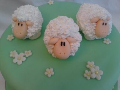 Herd of sheep By victorialovescake on CakeCentral.com Sheep Fondant, Easter Lamb Cake, Homemade Marshmallow Fondant, Herd Of Sheep, Sheep Cake, Lamb Cake, Homemade Marshmallow, How To Make Marshmallows, 70th Birthday Cake