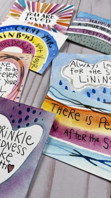 Watercolor Affirmation Cards, Karen Elaine Creative, Watercolor Affirmations, Sprinkle Kindness Like Confetti, Affirmations Board, Kindness Like Confetti, Sprinkle Kindness, Affirmation Board, Group Ideas