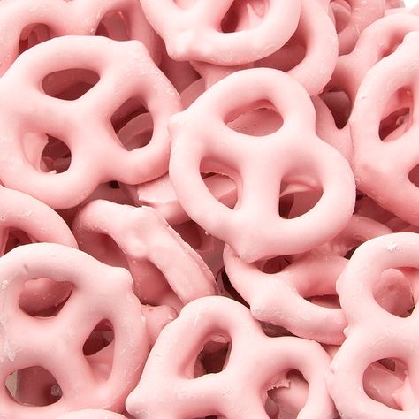 Cherry Yogurt Coated Pretzels Pink Yogurt, Yogurt Covered Pretzels, Murs Roses, Pink Food, Tout Rose, Covered Pretzels, Baby Pink Aesthetic, Pink Foods, Food Wallpaper