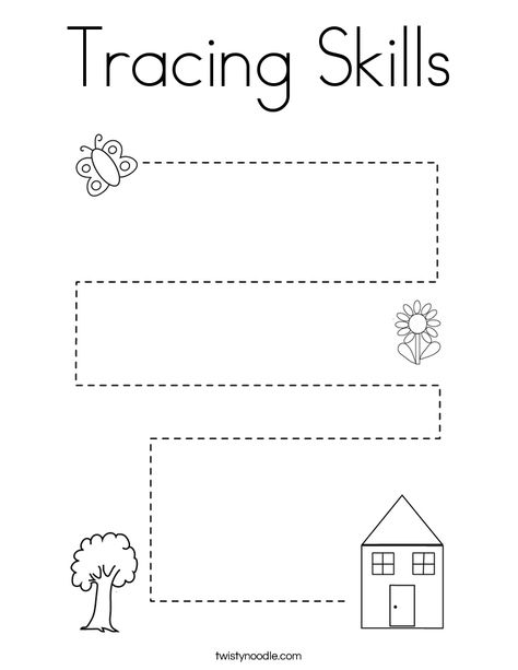 Tracing Skills Coloring Page - Twisty Noodle Worksheet For 3yrs Old, Worksheets For 3 Yrs Old, Prewriting Worksheets, Pre Writing Practice, Line Tracing Worksheets, Line Tracing, Tracing Worksheets Free, Tracing Activities, Prewriting Skills