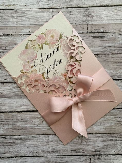 Quince Invitations, Wedding Wall Art, Unique Wedding Cards, Personalised Gifts Diy, Creative Wedding Invitations, Wedding Design Decoration, 카드 디자인, Quinceanera Invitations, Invitation Inspiration