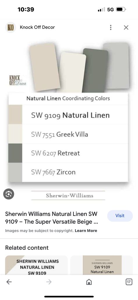 Greek Vanilla Sherwin Williams Walls, Sw Natural Linen Exterior, Limestone Color Paint, Sherwin Williams Natural Linen Exterior, Natural Linen Coordinating Colors, Sw Grecian Ivory Cabinets, Greek Villa Coordinating Colors, Natural Linen Sherwin Williams Coordinating Colors, Natural Linen Sherwin Williams Walls