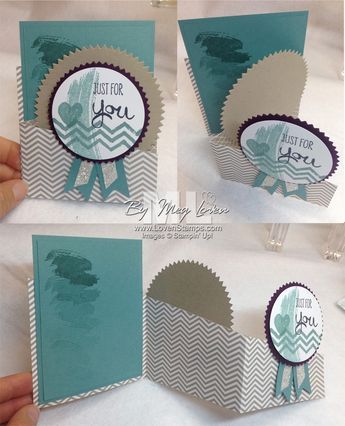 Zig Zag Panel Card Idea - try a new fold on your next card! Includes video tutorial from LovenStamps Panel Cards, Side Step Card, Z Cards, Paper Craft Techniques, Fun Folds, Step Cards, Hello Cards, Shaped Cards, Card Making Tutorials