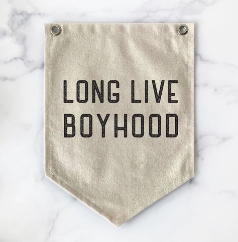 Long Live Boyhood, Room Flags, Art Banner, Toddler Boy Room Decor, Canvas Banner, Boy’s Room, Toddler Boys Room, Wall Flag, Pennant Flag