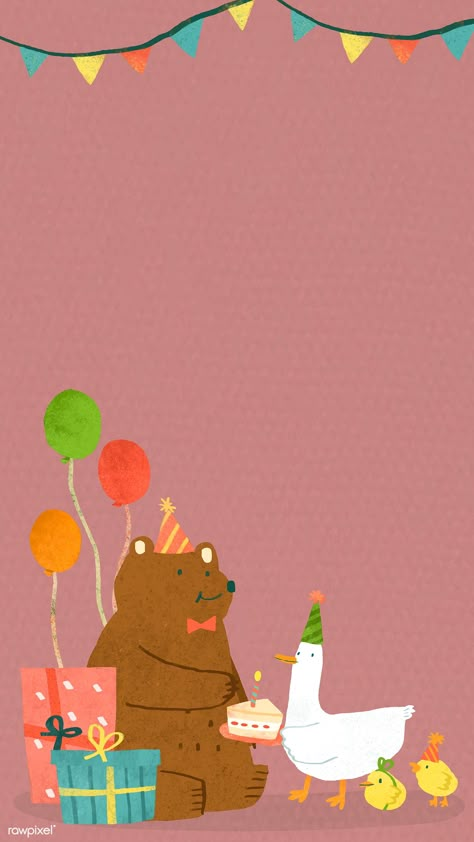 Happy Birthday Illustration, Mobile Phone Wallpaper, Iphone Wallpaper Cat, Frog Wallpaper, Handy Wallpaper, Birthday Cartoon, Doodle Frame, Happy Birthday Wallpaper, Birthday Illustration