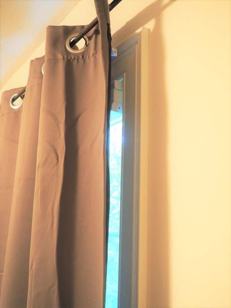 How to Block Light Leaking From the Top and Sides of Your Curtains Curtains Inside Window Frame, Wrap Around Curtain Rod, Block Out Curtains, High Curtains, Strip Curtains, Window Blocks, Baseboard Heating, Porch Curtains, Small Curtains