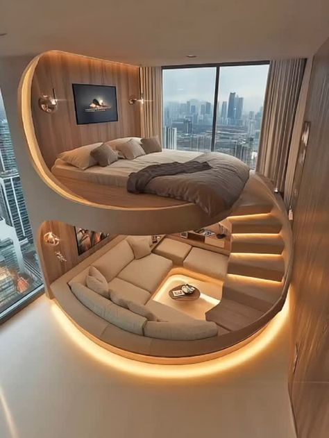 Inspiring Designs (@inspiringdesignsnet) on Threads Stylish Room Decor, Loft Lounge, Dream Bedroom Inspiration, Architecture Model House, Tiny House Decor, Modern Staircase, Dream House Rooms, Cute Bedroom Decor, Lounge Area