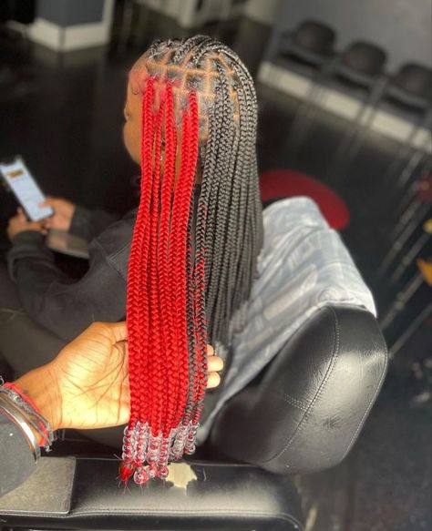 Birthday Hairstyles For Black Women Braids, Red Braids, Weave Hairstyles Braided, Cute Box Braids, Short Box Braids Hairstyles, Goddess Braids Hairstyles, African Hair Braiding Styles, Box Braids Hairstyles For Black Women, Cute Braided Hairstyles