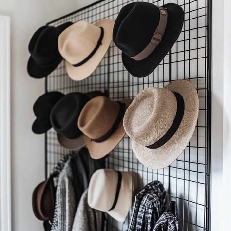 21 Clever Hat Storage Ideas to Keep Your Hats Organized Hat Storage Ideas, Pegboard Display, Stackable Bins, Hanging Closet Organizer, Wall Mounted Hooks, Hat Organization, Types Of Hats, Hat Storage, Hat Base