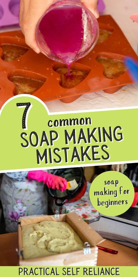 There are few things that say “DIY bath and beauty” more than making your own soap. Why then, is soap making so intimidating for the beginner? If you can follow a recipe, you can make your very own soap. Follow these simple tips to avoid common soap making mistakes, and you can make the perfect batch of soap the on your very first try. How To Make Bath Soap, Diy Homemade Soap Recipes, Diy Soap Designs, How To Start A Soap Making Business, Diy Soap Bars For Beginners Recipes, How To Make Soap Bars For Beginners, Bar Soap Making, Beginner Soap Making Recipes, Soap Topping Ideas