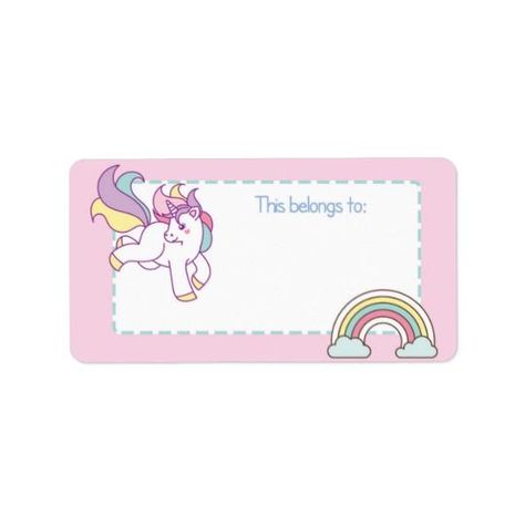 Photos On Desain Logo Bisnis Olshop 695 Personalized School Supplies Labels, School Labels Printables, School Stickers Labels, School Name Labels, Name Tag For School, Name Tag Templates, Unicorn Names, Baby Shower Souvenirs, Unicorn Printables