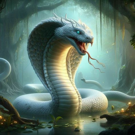 Snake Monster, Snake Wallpaper, Myths & Monsters, Mythical Creatures Fantasy, Snake Art, Big Cats Art, Creature Artwork, Gemstone Art, White Snake