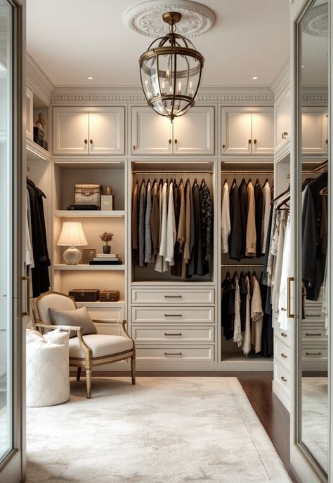 Walk in Closet Ideas Sink In Walk In Closet, Closet Over Garage, 12 X 12 Closet Layout, Luxury Small Closet Designs, Shabby Chic Walk In Closet, 8x10 Closet Design, 6x6 Master Closet, Walking Dressing Rooms, Closet With Tall Ceilings