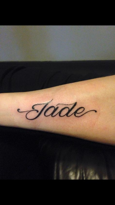 Jade Jade Tattoo Ideas, Jade Name Tattoo, Jade Tattoo, Stick Poke, Name In Cursive, Stick Poke Tattoo, Cute Nose Piercings, Cursive Tattoos, Nose Piercings