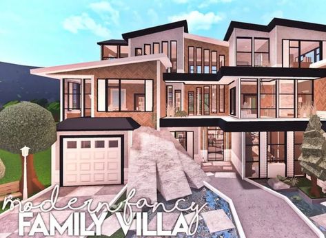 Detailed Bloxburg House, Detailed Bloxburg, Villa Bloxburg, Bloxburg Family Home, Bloxburg House Design, Blocksburg House, Roleplay Outfits, Roblox Houses, Bloxburg Home