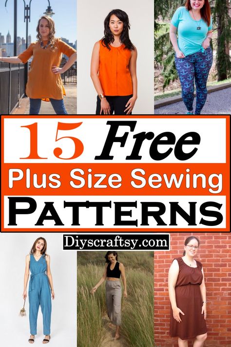 15 Free Plus Size Sewing Patterns For Beginners Plus Size Top Patterns Sewing, Plus Size Clothes Patterns Free, Curvy Sewing Patterns, Sewing Patterns For Plus Size Women, Summer Top Pattern Sewing Free, Free Sewing Patterns Plus Size, Free Clothing Patterns For Women, Free Womens Clothing Sewing Patterns, Plus Size Sewing Patterns Free