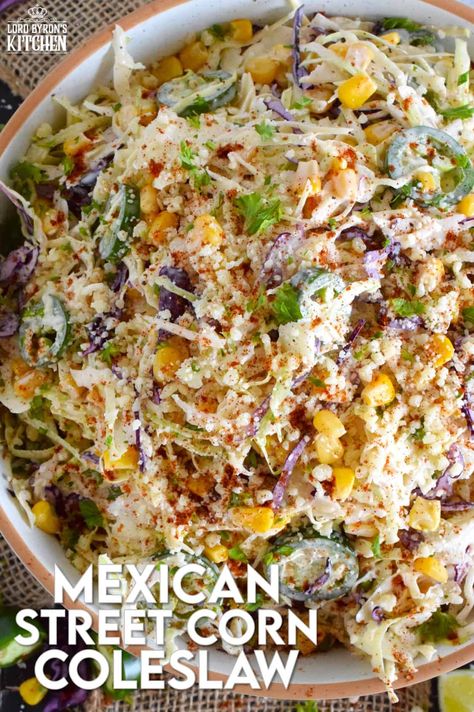 Street Corn Coleslaw, Corn Coleslaw, Mexican Salads, Mexican Street Corn, Slaw Recipes, Best Salad Recipes, Street Corn, Coleslaw Recipe, Mexican Street