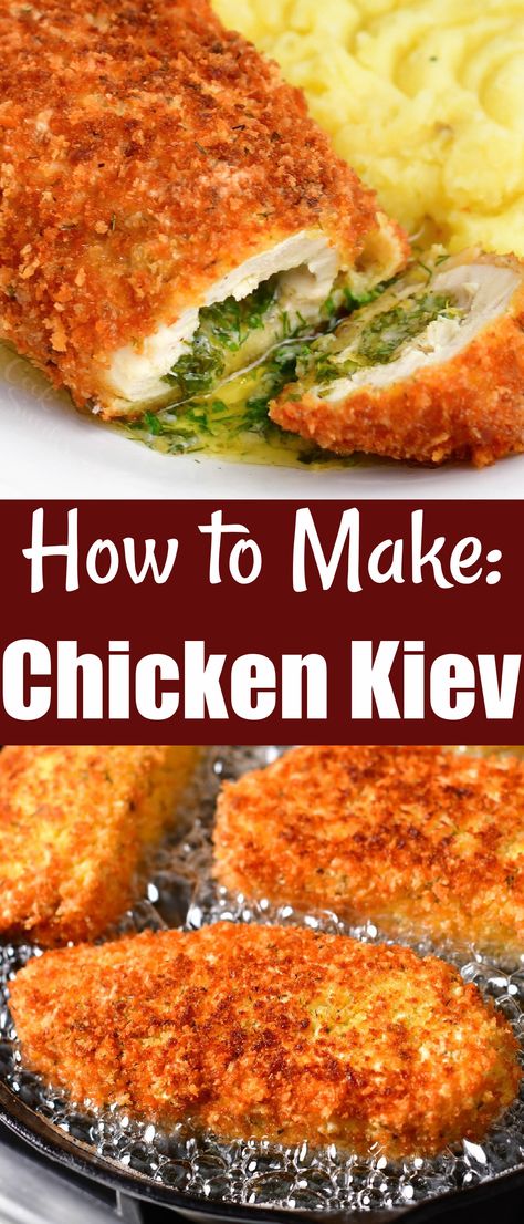 Chicken Keiv Recipe, Baked Chicken Kiev, Chicken Kiev Recipe, European Dishes, Chicken Kiev, Comforting Dinner, Coconut Bowls, Sports Nutritionist, Chicken Rolls