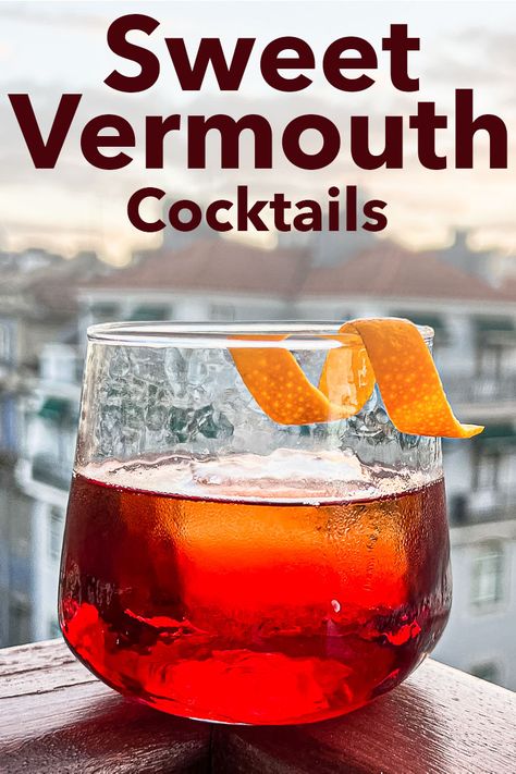 Discover 12 sweet vermouth cocktails that you'll love sipping at home. Dry Vermouth Cocktails, Vermouth Drinks, Sweet Vermouth Cocktails, Vermouth Cocktails, Martini Recipes Vodka, Vermouth Cocktail, Sweet Vermouth, Cocktails To Try, Rose Recipes