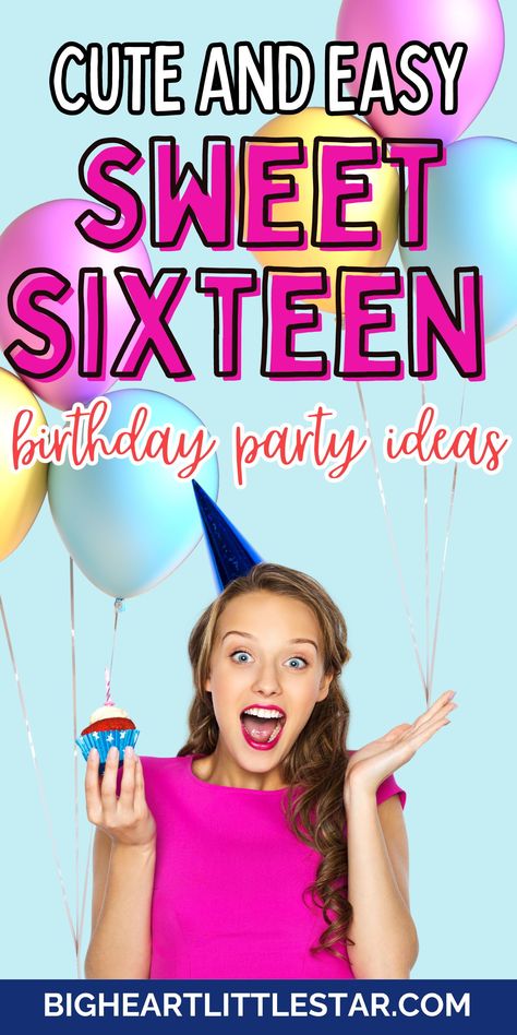 Throw an epic sweet sixteen party at home with these 8 fun ideas! This guide is packed with unique themes, creative games, and exciting birthday party ideas to make your teen’s 16th birthday party a hit. Whether it’s a surprise party or a themed sleepover, these party ideas are perfect! Sweet 16 Party Themes, Sweet Sixteen Parties, Sweet 16 Birthday Party Ideas, Sweet 16 Activities, Teen Girl Birthday Party, Sweet 16 Games, Girls Birthday Games Diy 16 Birthday Decorations, Fun Things To Do At A Sweet 16 Party, Sweet Sixteen Ideas Unique, Sweet 16 Limo Party Ideas, Sweet Sixteen Activity Ideas, 16th Birthday Party Ideas Girl, Sweet 16 Birthday Games, 16th Birthday Sleepover Ideas, Sweet Sixteen Party Activities