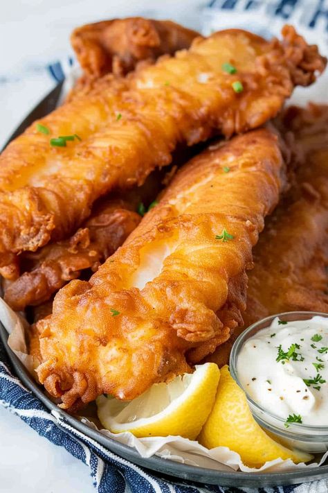 Crispy Fish Batter Recipe Crispy Fish Batter, Homemade Fish And Chips, Taco Meatloaf, Beer Battered Fish Recipes, Fish Batter, Frying Fish, Fish Batter Recipe, Fish Fried, Fish Entrees