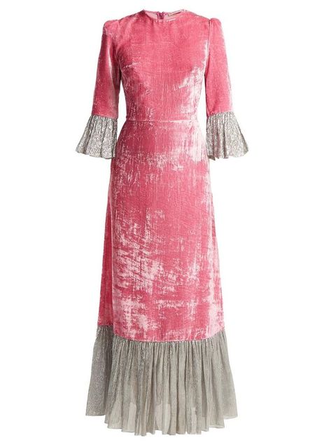 The Vampire's Wife Festival Crushed-Velvet Dress Frocks For Women, Vampires Wife, Dresses Everyday, Vampire's Wife, Suite Design, Wedding Evening Gown, Pink Velvet Dress, Blouse Necklines, Sewing Collars