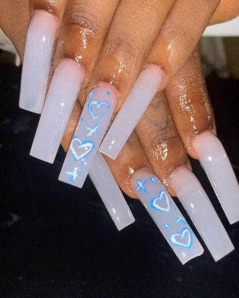 Quick Nail Designs, Concert Nails, Tapered Square Nails, Long Acrylic Nail Designs, Hard Nails, Square Nail Designs, White Acrylic Nails, White Nail Designs, Long Square Acrylic Nails