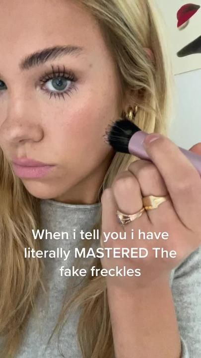 (2)Tutorial on the way!!!!! #fyp #makeup #fakefreckles #makeuptutorial #c... | TikTok How To Get Freckles, Natural Makeup Look Tutorial, Fake Freckles, Freckles Makeup, Natural Summer Makeup, Beach Makeup, Drugstore Products, Self Tanning Lotions, Tanned Makeup