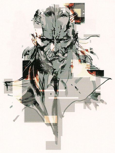 Ocelot by Yoji Shinkawa Mgs Tattoo, Composition Comic, Solidus Snake, Mgs Art, Frank Jaeger, Metal Gear Games, Yoji Shinkawa, Metal Gear Solid Series, Metal Gear Series