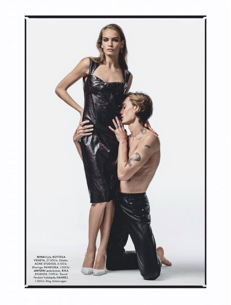 Nina Marker Boyfriend ELLE Denmark 2019 Cover Fashion Editorial Anton Thiemke, Fashion Editorial Couple, Male Reference, Super Models, Couples Modeling, Fashion Model Poses, Fashion Couple, Couple Shoot, Fashion Photoshoot