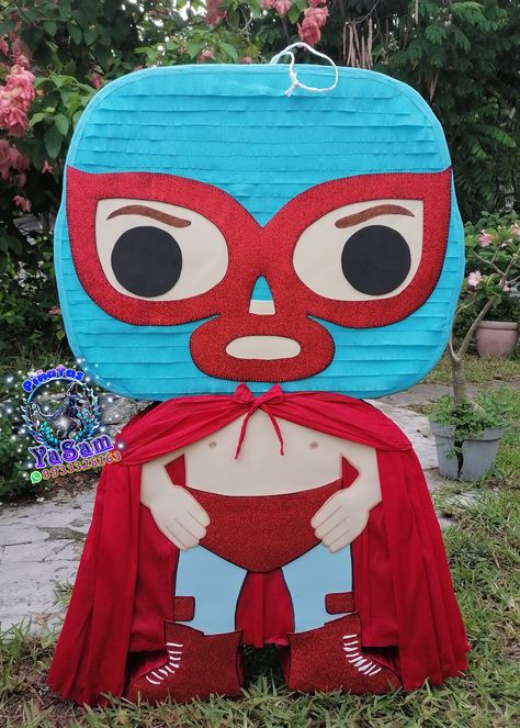 Nacho Libre Party Decorations, Luchador Birthday Party, Nacho Libre Party Ideas, Nacho Libre Birthday Party, Mexican Pinatas, Nacho Libre Party, Luchador Party, Nachos Party, Lucha Libre Party