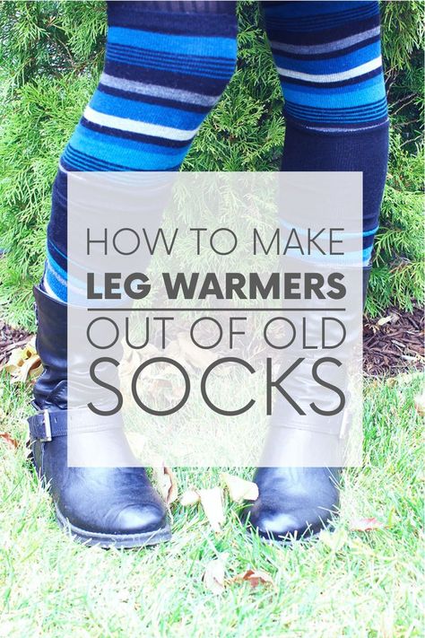 Keep your legs toasty – and look cute while doing so! Here are two ways to make simple DIY leg warmers out of old socks. Sock Warmers, Diy Leg Warmers, Diy Goth Clothes, Reuse Clothes, Eco Friendly Diy, Diy Socks, Repurposed Clothing, Diy Fashion Hacks, Diy Upcycle